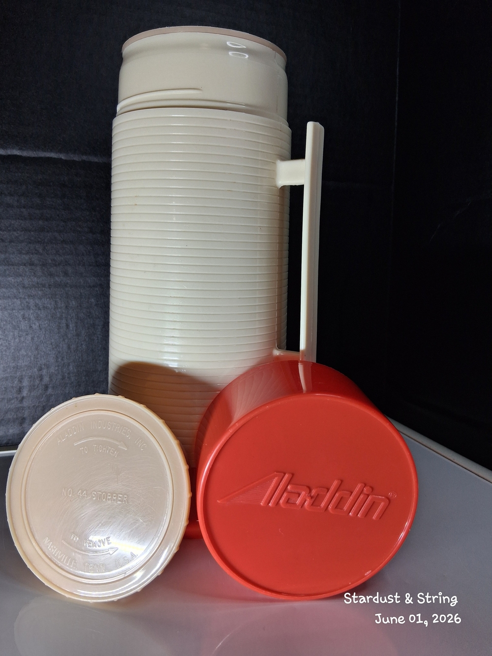 Vintage 1970s Aladdin Hy-Lo Thermos Bottle WM1060P Wide Mouth 32 Oz USA